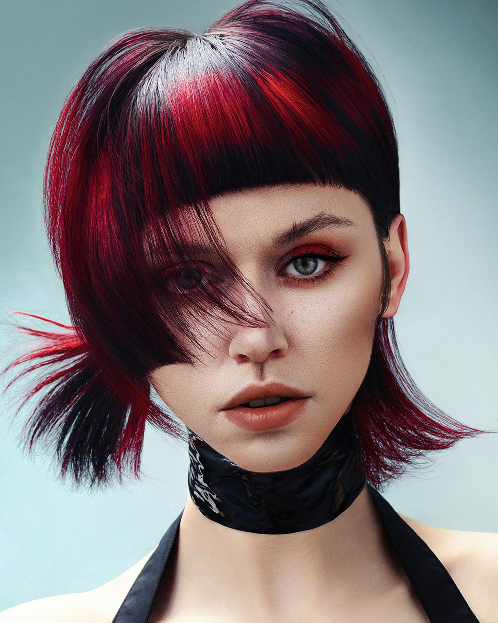 Red Geometric Bob - Steven Smart - Anime Collection